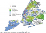 Geography of credit unions with different type of common bond (community) in New York City