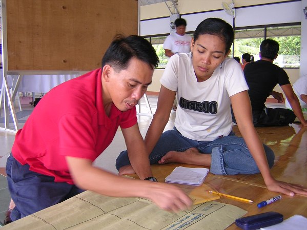 Community researchers working on business planning